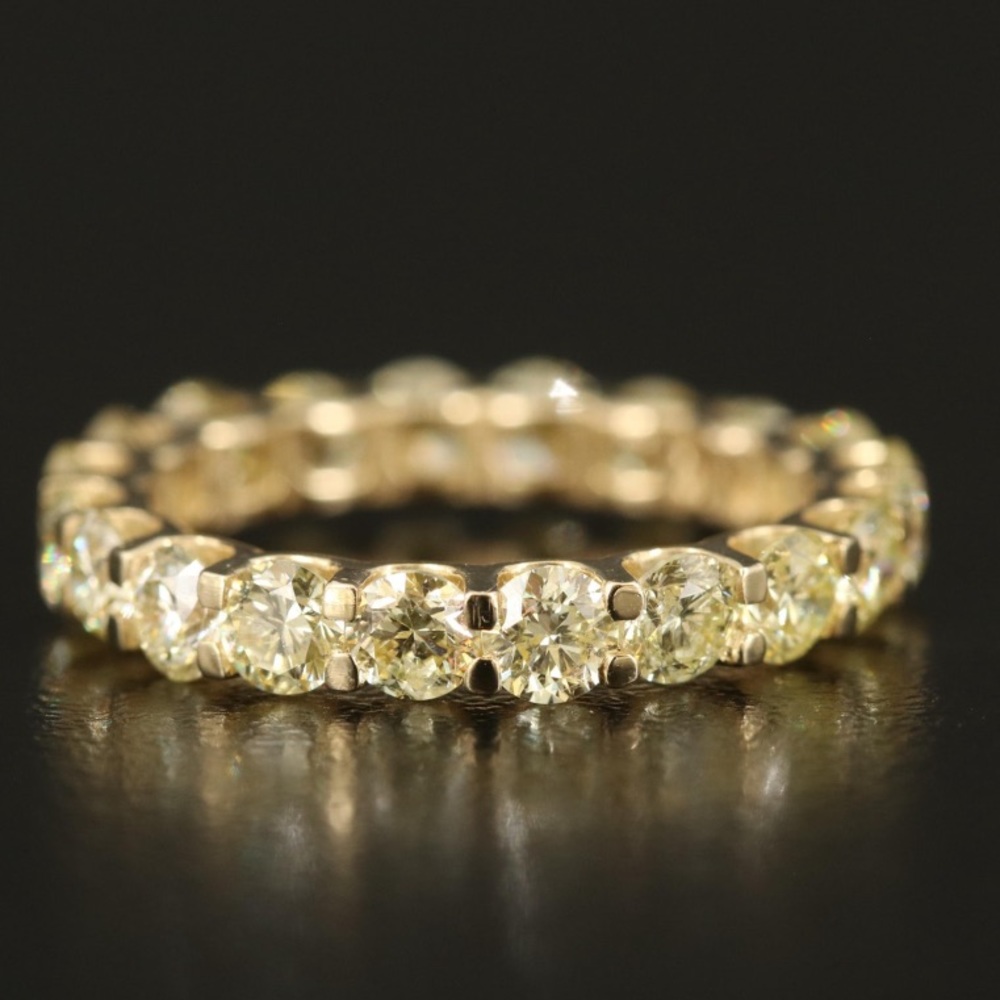 3 Carat Yellow diamond eternity band - Picture 4 of 11